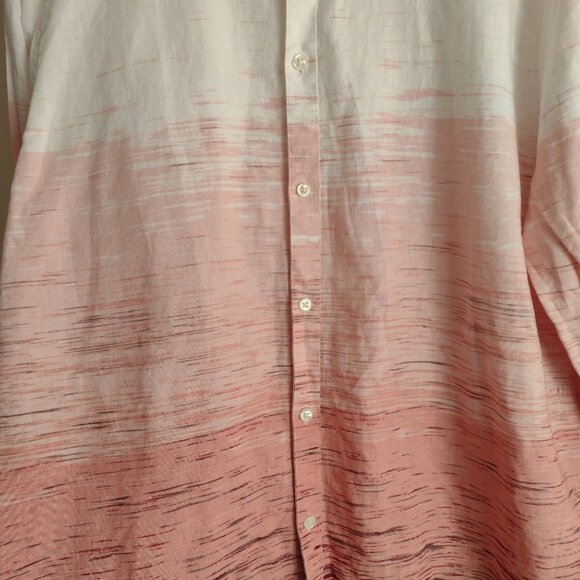 INC International Concepts Mens Linen Blend Ombre Shirt XL w Roll Tab Sleeve - Picture 6 of 10